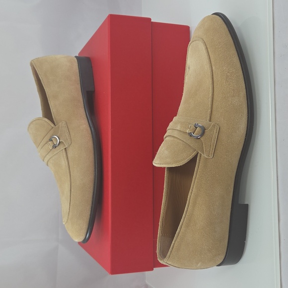 NWT $895 Salvatore Ferragamo Desio Suede Leather Moccasins Size 8.5 - Picture 2 of 16